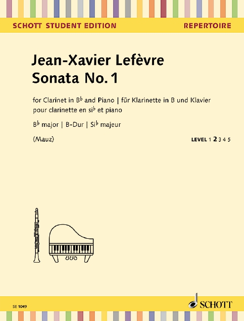 Sonate B-Dur Nr.1  für Klarinette und Klavier  