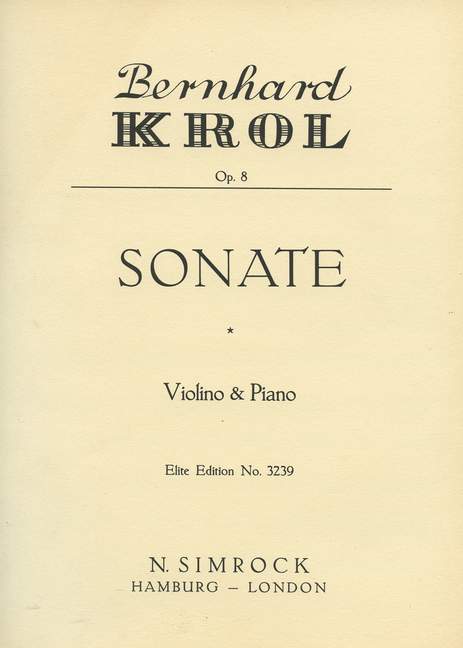 Sonate op. 8  für Violine und Klavier  