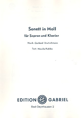 Sonett in Moll  für Klavier  