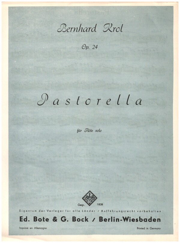 Pastorella op.24  für Flöte  