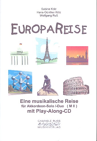 Europareise (+CD)  für 1-2 Akkordeons  Spielpartitur