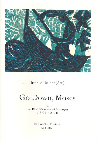 Go down Moses für 3 Blockflöten  (TBGb/ATB)  Partitur und Stimmen