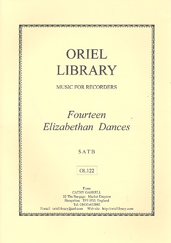 14 Elizabethan Dances . for 4 recorders  (SATB)  score and parts