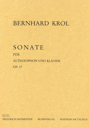 Sonate op.17 für Altsaxophon  und Klavier  