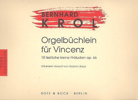 Orgelbüchlein für Vinzenz op.66  für Orgel  