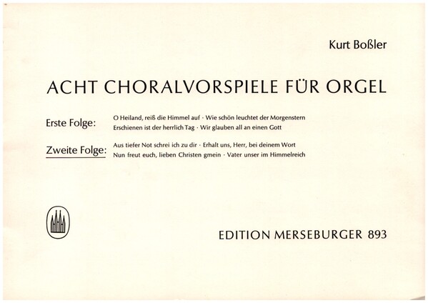 8 Choralvorspiele Band 2 (Nr.5-8)  für orgel  