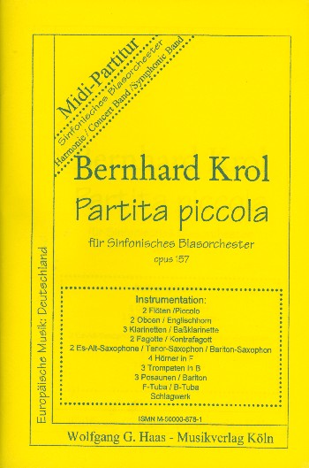 Partita piccola op.157  für sinfonisches Blasorchester  Studienpartitur