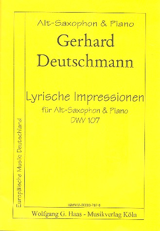 Lyrische Impressionen DWV107  für Altsaxophon und Klavier  