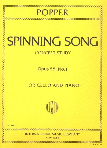 Spinning Song op.55,1 Concert study  for cello and piano  