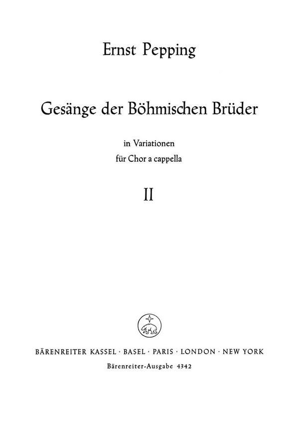 Gesänge der böhmischen Brüder Heft 2  für SATB Chor  Partitur (dt)