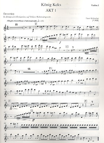 König Keks  für Soli, Kinderchor und Instrumente  Violine 1