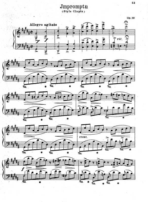 Impromptu in the style of Chopin op.38  für Klavier solo  ARCHIVKOPIE